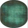 Medium Oval Washable Non-Slip Rug, Dark Green and White, 140 x 200 cm view 2