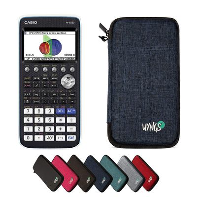 Casio fx-CG50 with Blue WYNGS Protective Case - Graphing Calculator Basic Set