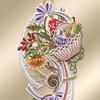 DSD Design-Studio Drechsler Autumn Basket Window Decoration with Sunflower, Plauen Lace, 37 x 15 cm view 3