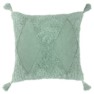 furn. Mbel Kantha Tufted Stitch Diamond Cotton Cushion Cover