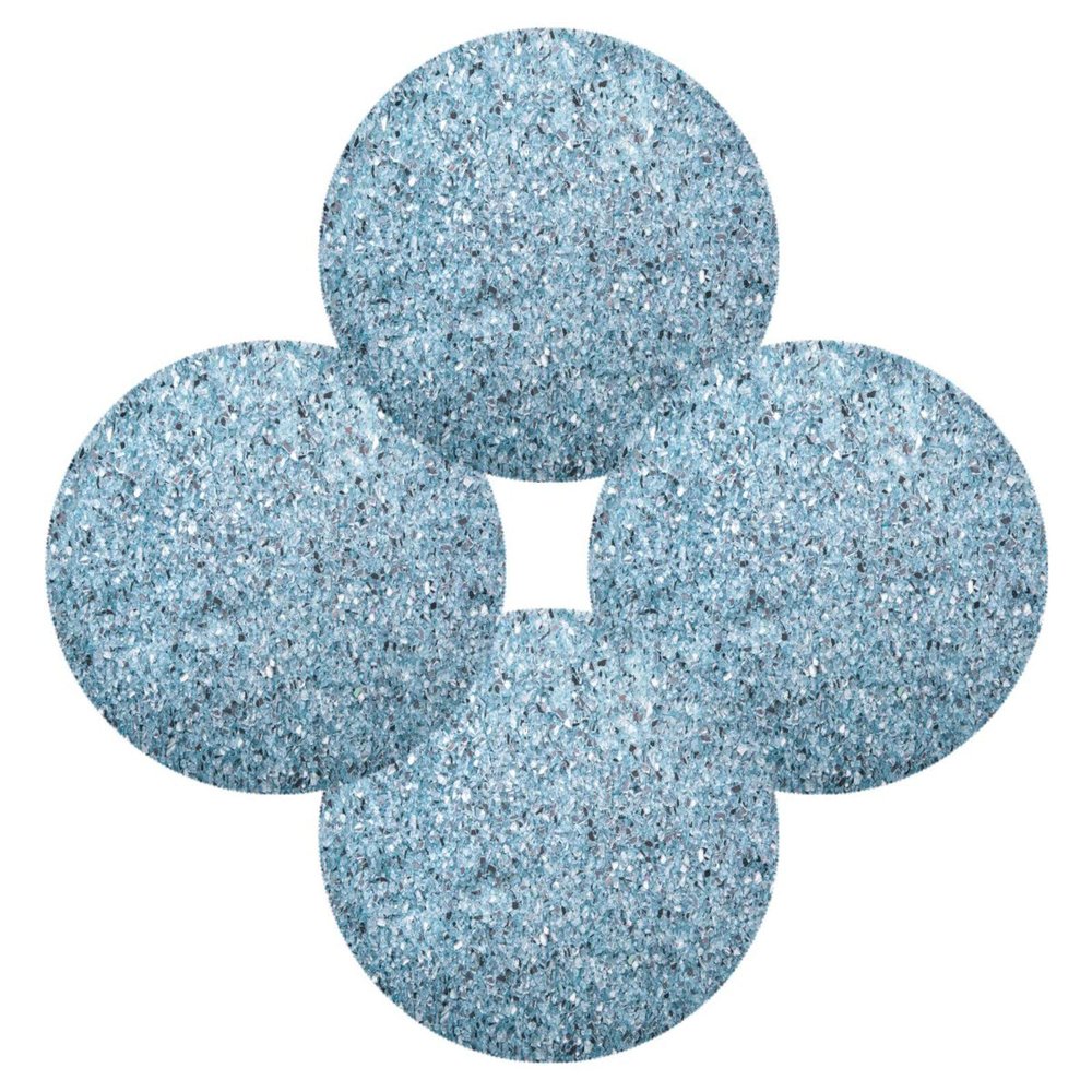 Round Table Placemat, Set of 1, Polyester, Heat-Resistant, Non-Slip, Washable, Blue Glass Texture