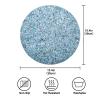 Round Table Placemat, Set of 1, Polyester, Heat-Resistant, Non-Slip, Washable, Blue Glass Texture view 4