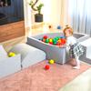 KiddyMoon Foam Playground with Quarter-Square Ball Pit (100 Balls), Obstacle Course, Light Gray/Gray/White/Turquoise view 4