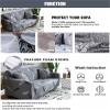 Mateju 3D Floral Stretch Sofa Cover, 3-Seater 190–230 cm, Monstera Leaves view 2
