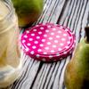 KADAX 50-Pack TO66 Screw-Top Lids, 66 mm, Pink Polka Dot view 2