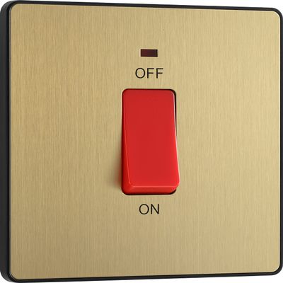 BG Electrical Evolve Cooker Control Socket, 13 A, Satin Brass