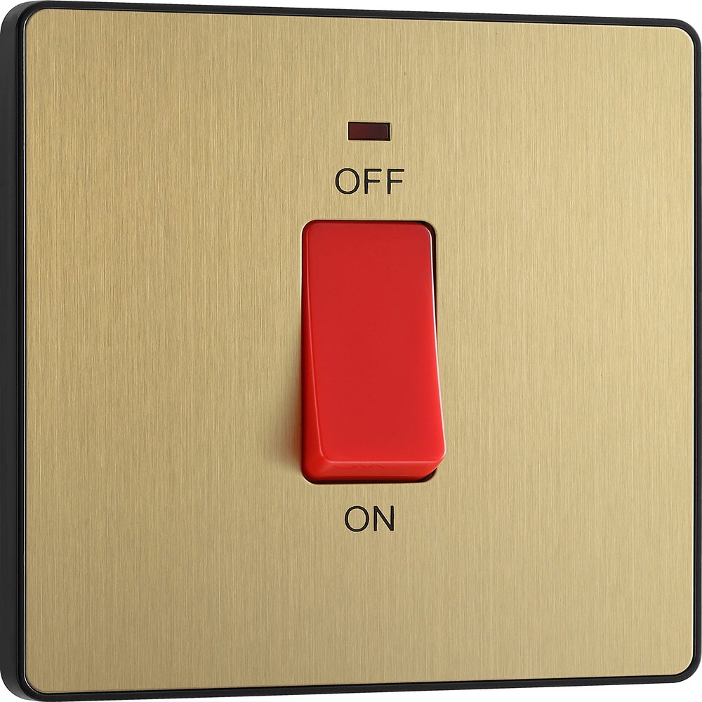 BG Electrical Evolve Cooker Control Socket, 13 A, Satin Brass