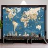 TANYANG Custom World Map Famous Architecture 3D Wallpaper, 350 cm W x 245 cm H view 2