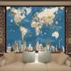 TANYANG Custom World Map Famous Architecture 3D Wallpaper, 350 cm W x 245 cm H view 4