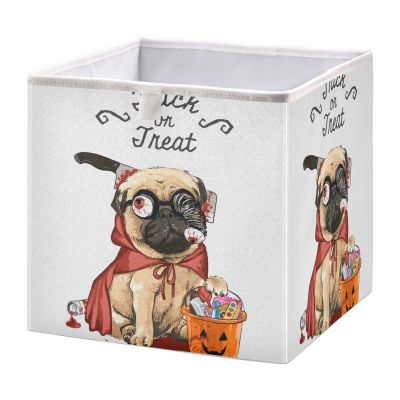 Funny Pug Storage Box, Foldable Cube Organizer