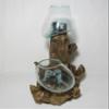 Decorative Double Glass Vases, 40 cm, on Root Wood — Second Choice view 3
