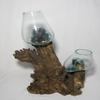 Decorative Double Glass Vases, 40 cm, on Root Wood — Second Choice view 4