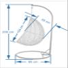 Kideo Hanging Chair Set with Cushion and Stand, Gray view 2