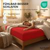 Komfortec Microfiber Fitted Sheet 200 x 200 cm, Red, for Mattresses up to 30 cm, OEKO-TEX, Easy-Care view 4
