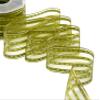 Furlanis Melody Christmas Ribbon, Italian Fabric, Moss Green, 35 mm x 25 m view 1