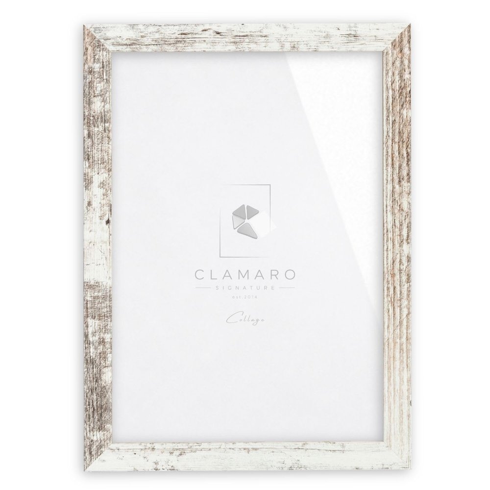 CLAMARO Collage Picture Frame, Vintage White, MDF, 85 x 85 cm, with Acrylic Glass