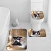 3-Piece Border Collie 3D Bathroom Mat Set view 1