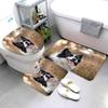 3-Piece Border Collie 3D Bathroom Mat Set view 3