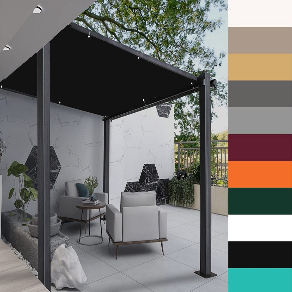 KUAW Balcony Privacy Screen 1 x 3.6 m, Black, for Garden, Patio, Pergola and Yard