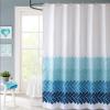 Blue Bathroom Shower Curtain, Waterproof Striped 3D Design, 185 x 230 cm (W x H) view 2