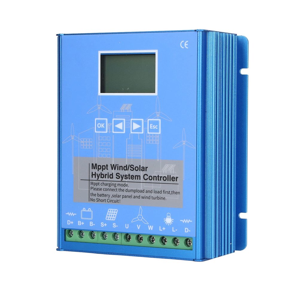 CCYLEZ Wind-Solar Hybrid MPPT Charge Controller, 24V/48V Auto-Detect, 800W Wind/800W PV