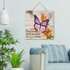 NABRAND Wooden Hanging Sign “Now Is Your Future,” 30.5 x 30.5 cm, Colorful Butterfly Garden Flower Design view 1