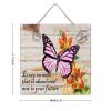 NABRAND Wooden Hanging Sign “Now Is Your Future,” 30.5 x 30.5 cm, Colorful Butterfly Garden Flower Design view 3