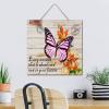 NABRAND Wooden Hanging Sign “Now Is Your Future,” 30.5 x 30.5 cm, Colorful Butterfly Garden Flower Design view 4