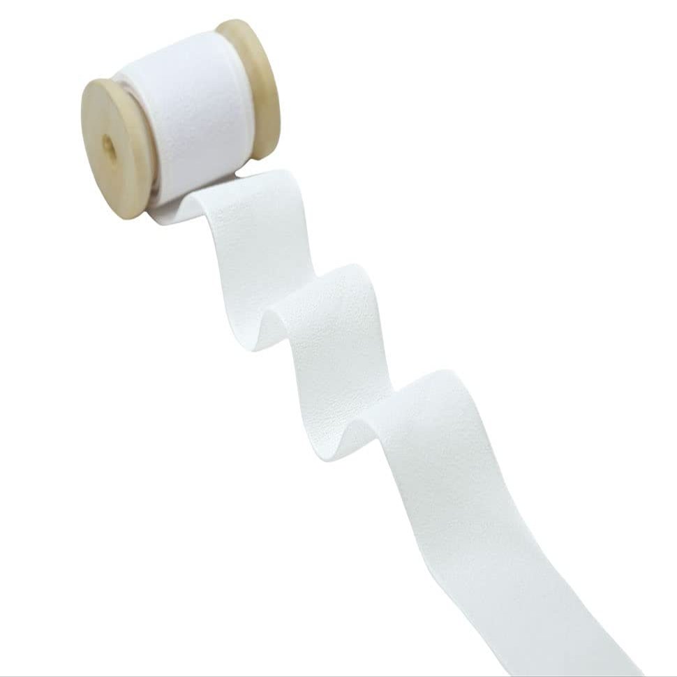 Furlanis Silk-Effect Chiffon Ribbon, Natural White, 25 mm x 25 m