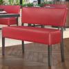 GGMMBEL Luca | Bistro Bench | Red | W:H 120 x 83 cm | Leather | Restaurant Bench, Bistro Bench, Upholstered Restaurant Bench view 1