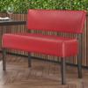 GGMMBEL Luca | Bistro Bench | Red | W:H 120 x 83 cm | Leather | Restaurant Bench, Bistro Bench, Upholstered Restaurant Bench view 2