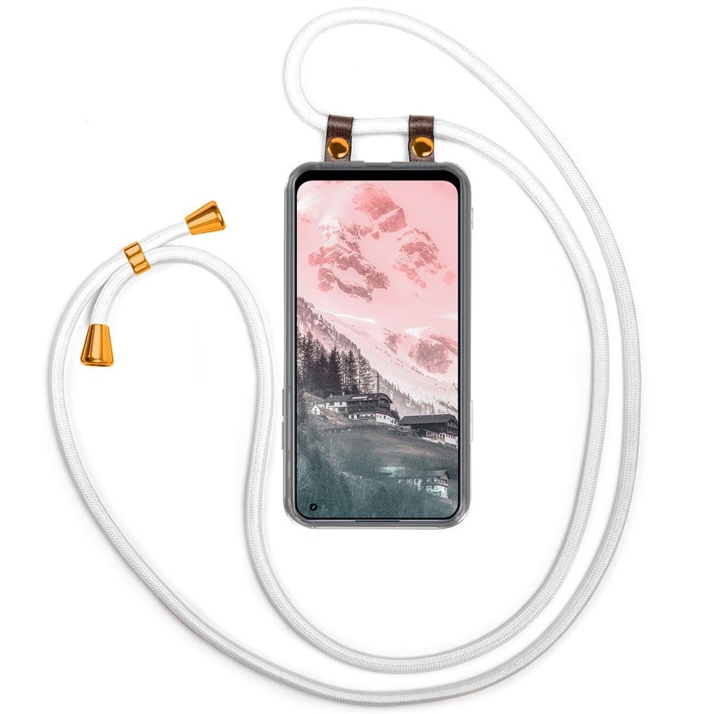 moex Phone Lanyard Case for Realme 9 Pro, Detachable 155 cm Strap, White