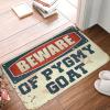 COTECI Farmhouse Bathroom Mat, “Beware of Pygmy Goat” Fall Entrance Rug, 65 x 90 cm view 1