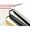 YFZNWHX Bathroom Wall Mirror with Brushed Metal Frame, Rounded Corners, Horizontal/Vertical view 2