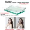 YFZNWHX Bathroom Wall Mirror with Brushed Metal Frame, Rounded Corners, Horizontal/Vertical view 3