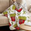 Cozy Blanket 150 x 200 cm, French Fries 3D Design, Soft Warm Flannel Fleece Blanket for Children and Adults view 3