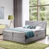 FURNISTAR TEO Box Spring Bed with Bonell Mattress, Storage and Topper, Gray, 140 x 200 cm view 1