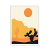 Abstract Desert Sunrise Wall Art, Orange Mid-Century Canvas Prints, Modern Living Room Decor, 40 x 60 cm, Set of 2, Unframed view 3