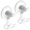 Cabilock 2-Pack Transparent Reusable Suction Cup Hooks view 1