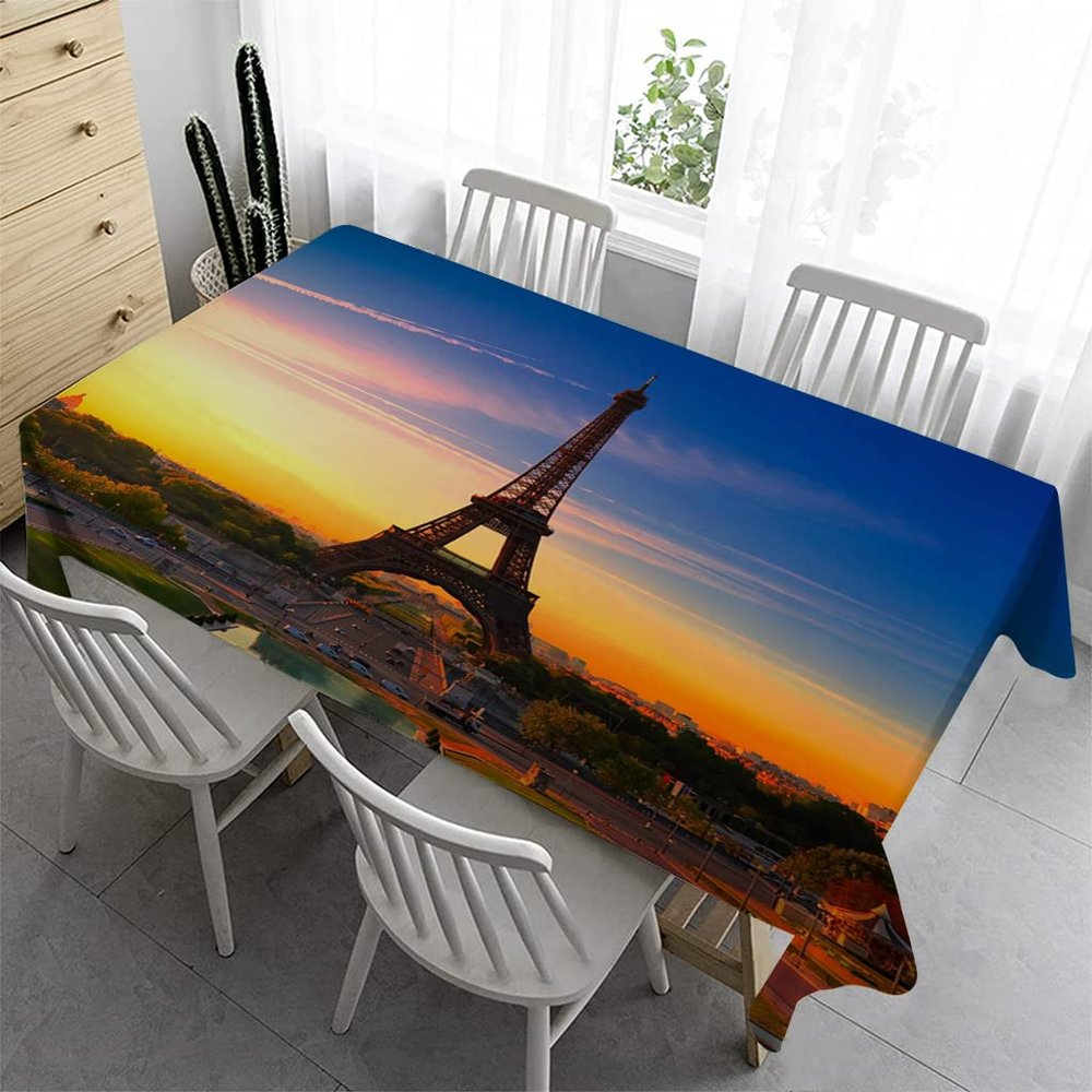 Syhi Qlty Outdoor Tablecloth, Weather-Resistant, 47 x 47 in, Eiffel Tower