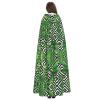 Green Palm Leaf Tropical Plant Print Hooded Cloak for Halloween, Christmas, Cosplay and Masquerade view 4