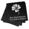 Set of 4 Clover Slate Coasters with Custom Engraving, 11 x 11 cm view 1