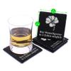Set of 4 Clover Slate Coasters with Custom Engraving, 11 x 11 cm view 2
