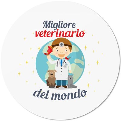 JUNIWORDS Round Mouse Pad, Best Veterinarian in the World (1007183)