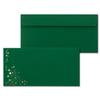 25 Dark Green DL Envelopes with Gold Metallic Stars, 110 x 220 mm view 1