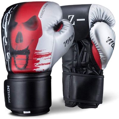 Leather Boxing Gloves, Training Equipment, 10/12 oz PU Leather, Muay Thai Professional Fitness Equipment (Color: B, Size: 10 oz)
