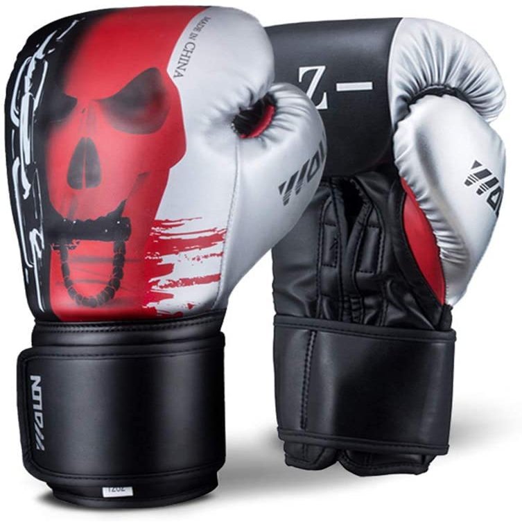 Leather Boxing Gloves, Training Equipment, 10/12 oz PU Leather, Muay Thai Professional Fitness Equipment (Color: B, Size: 10 oz)
