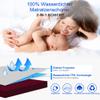 Waterproof Mattress Protector 180 x 200 cm Fitted Sheet, Breathable Mattress Cover, Mattress Protection, Waterproof Bedding Protector - Red Wine view 2