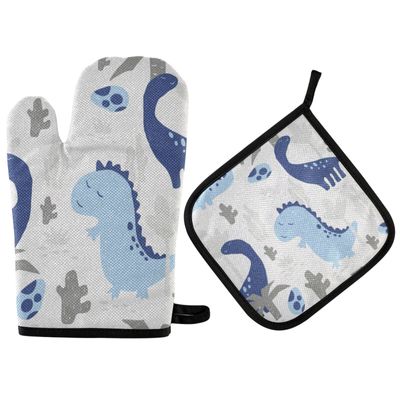 Dinosaur Oven Mitt and Pot Holder Set