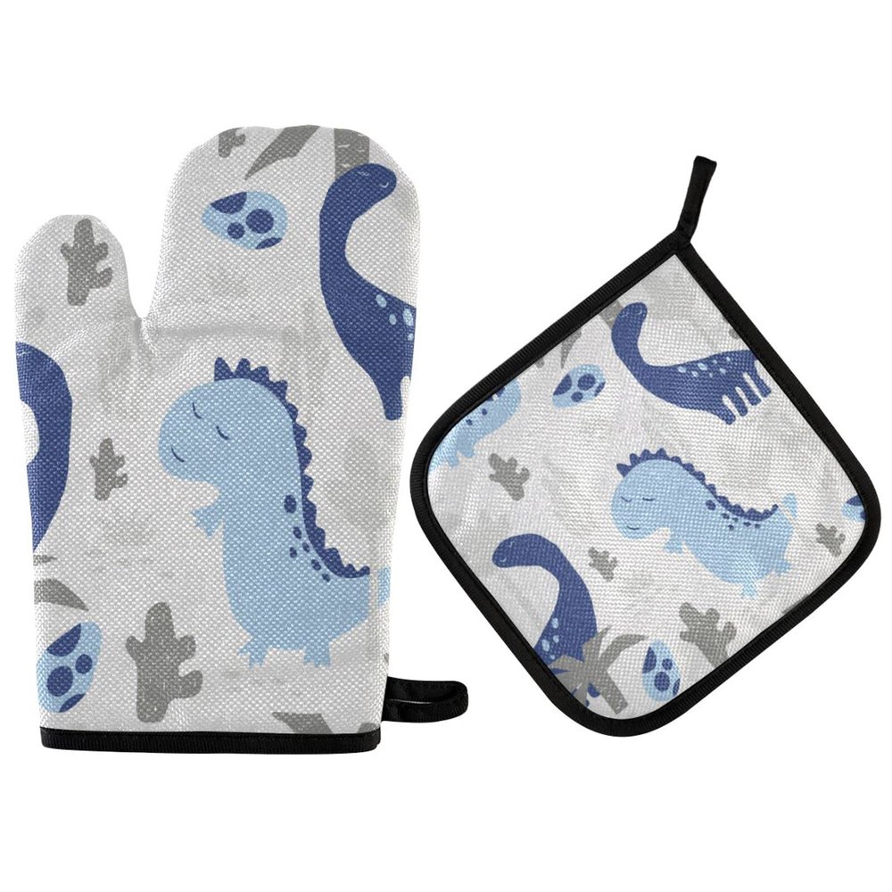 Dinosaur Oven Mitt and Pot Holder Set